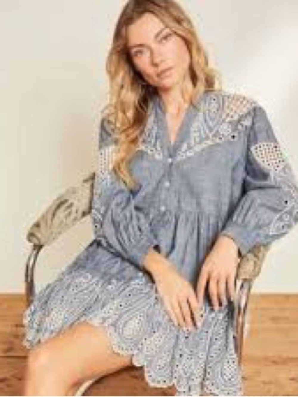 Ariana Cotton Chambray Tiered Minidress EUC by Veronica Beard